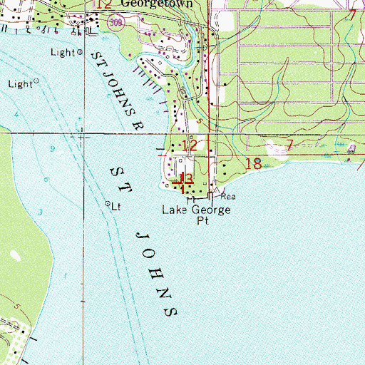Topographic Map of Lake George Point, FL