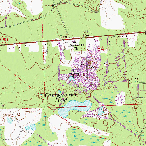 Topographic Map of Dog Pond Clear Lake, FL