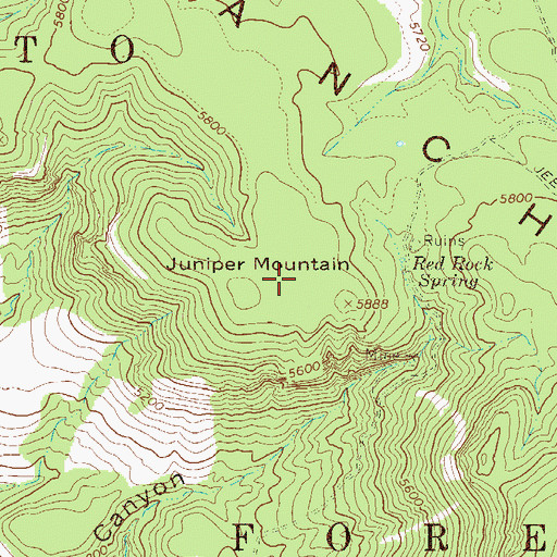 Topographic Map of Juniper Mountain, AZ