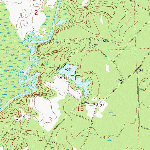 Topographic Map of J T Budd Pond, FL