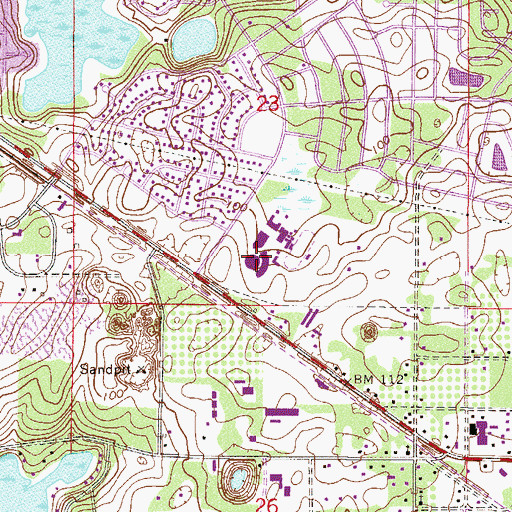 Topographic Map of Lake Weir High School, FL