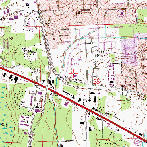 Topographic Map of Gretchen Everhart Trainable Center, FL