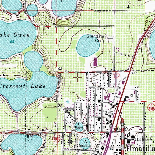 Topographic Map of Umatilla Elementary School, FL