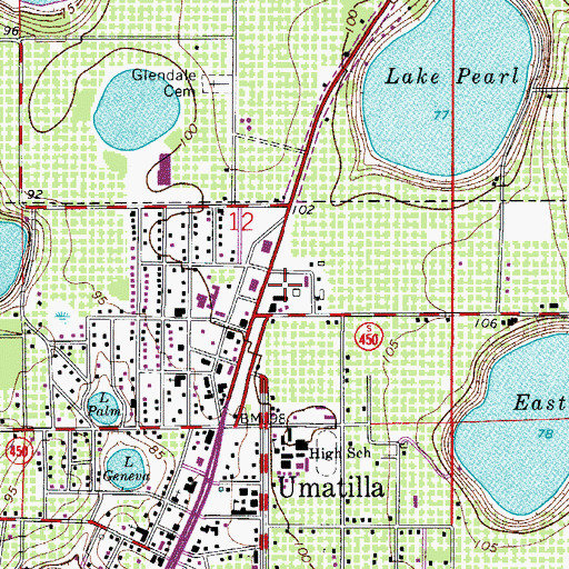 Topographic Map of Florida Elks Harry-Anna Hospital, FL