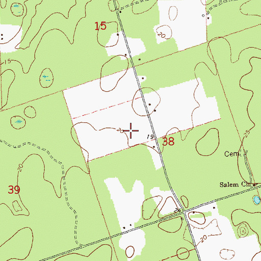 Topographic Map of Shadeville Elementary School, FL