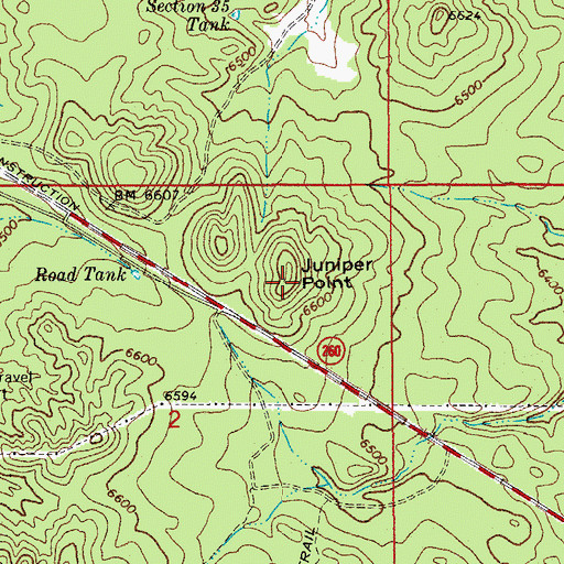 Topographic Map of Juniper Point, AZ