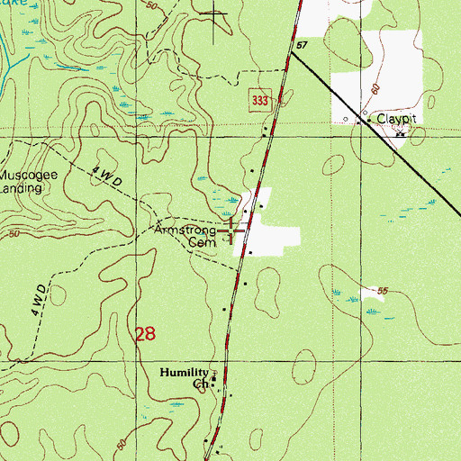 Topographic Map of Humility Church, FL