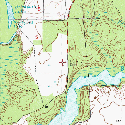 Topographic Map of Humility Cemetery, FL