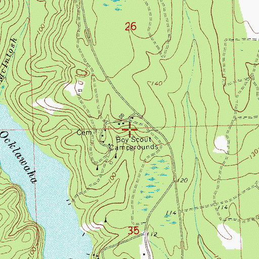 Topographic Map of Wallwood Boy Scout Camp Reserve, FL
