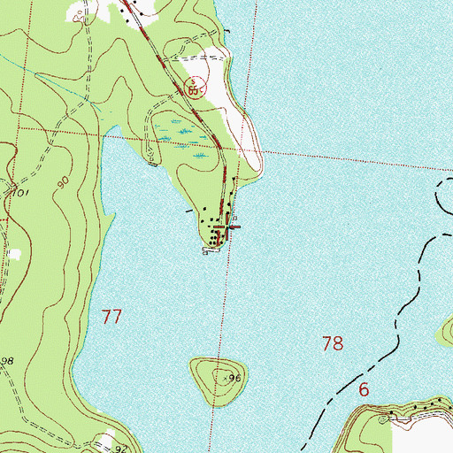 Topographic Map of Boozers Landing, FL