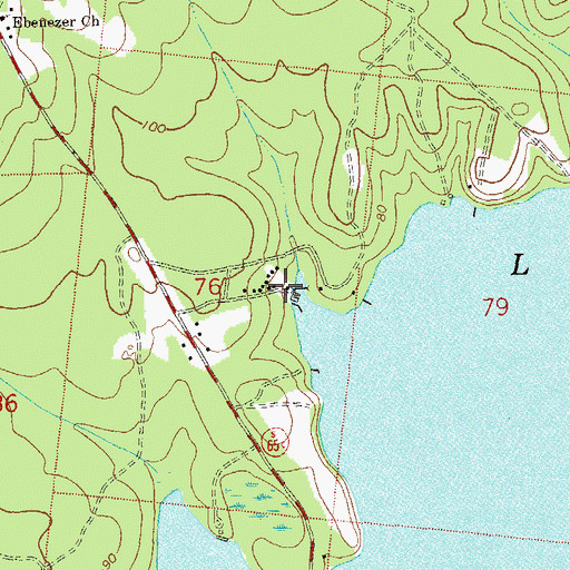 Topographic Map of Browns Landing, FL