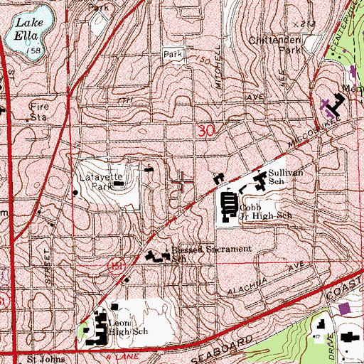 Topographic Map of Northside Baptist Church, FL