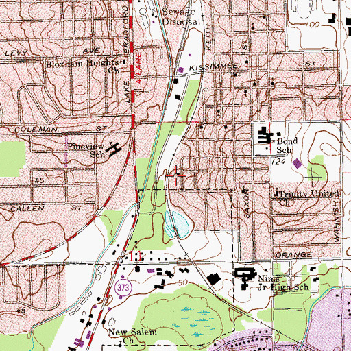 Topographic Map of Inspired Ministries Christian Center, FL