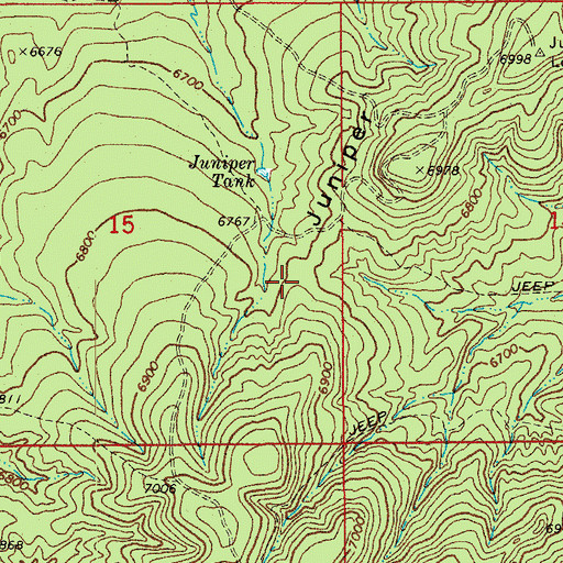 Topographic Map of Juniper Ridge, AZ