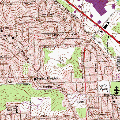 Topographic Map of Forest Heights Baptist Church, FL