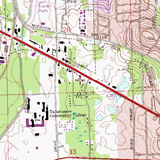 Topographic Map of Oak City Assembly of God Church, FL