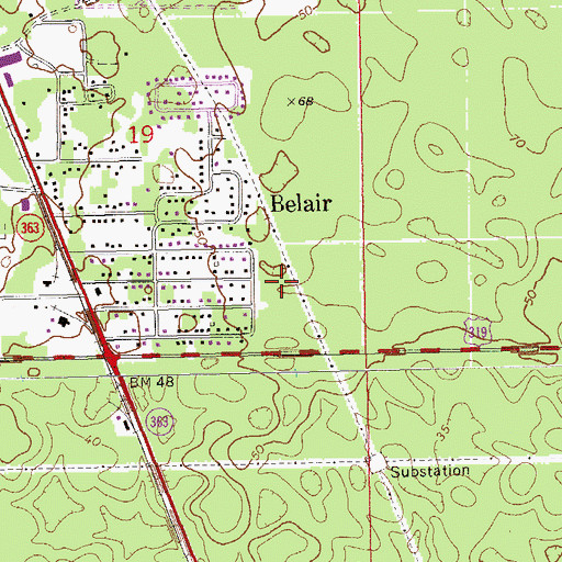 Topographic Map of Woodside Heights Chapel, FL