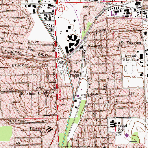 Topographic Map of Watson Temple Church of God in Christ, FL