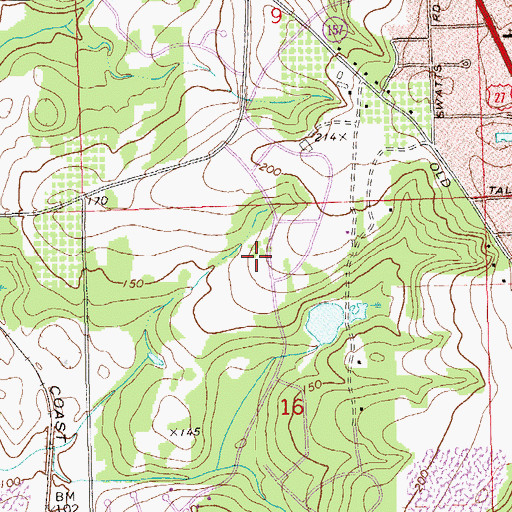 Topographic Map of Unity of Tallahassee, FL