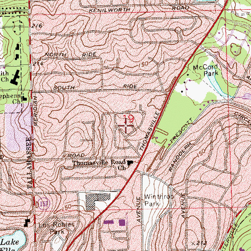 Topographic Map of University Church of Christ, FL