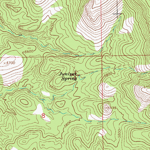 Topographic Map of Juniper Spring, AZ
