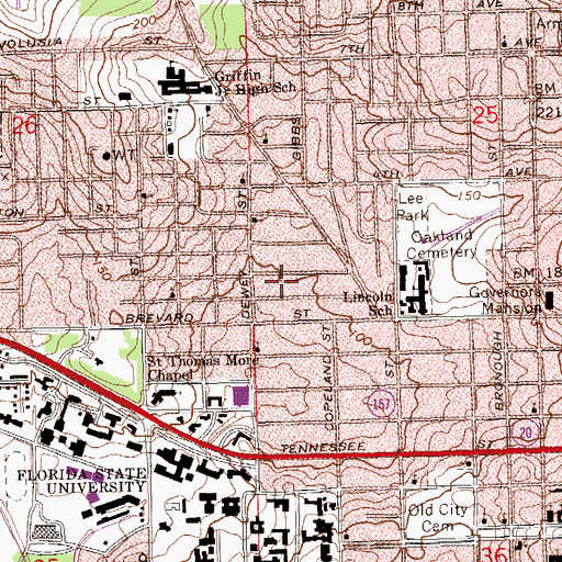 Topographic Map of Salvation Army Church, FL