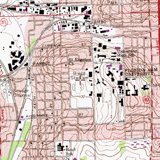 Topographic Map of Saint Michael and All Angels Episcopal Church, FL