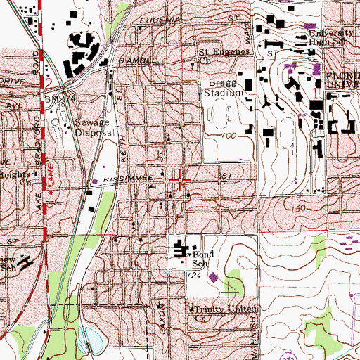 Topographic Map of Saint Johns Episcopal Church, FL