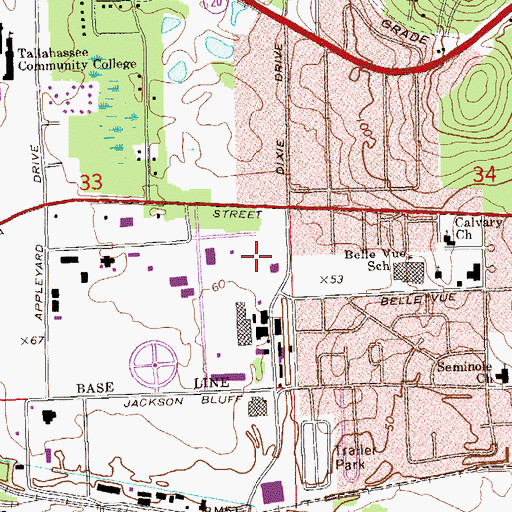 Topographic Map of Church of Christ Westside, FL