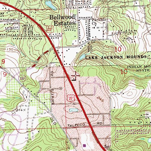 Topographic Map of Fellowship Baptist Church, FL