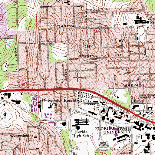 Topographic Map of Church of God of Prophecy, FL