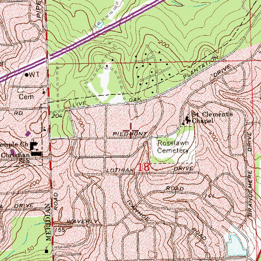 Topographic Map of Episcopal Church of the Advent, FL