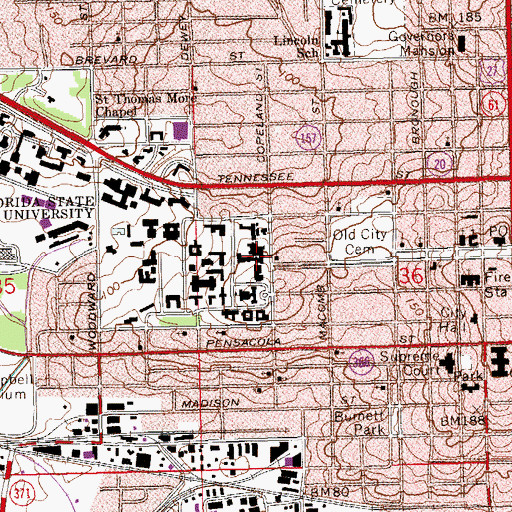 Topographic Map of Copeland Street Pentecostal Holiness Church, FL