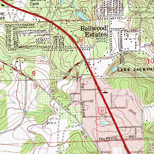 Topographic Map of Lake Jackson United Methodist Church, FL