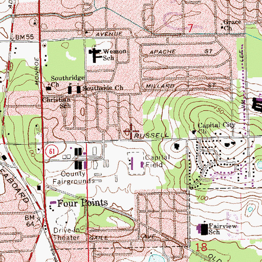 Topographic Map of Lutheran Church of Saint Michael, FL