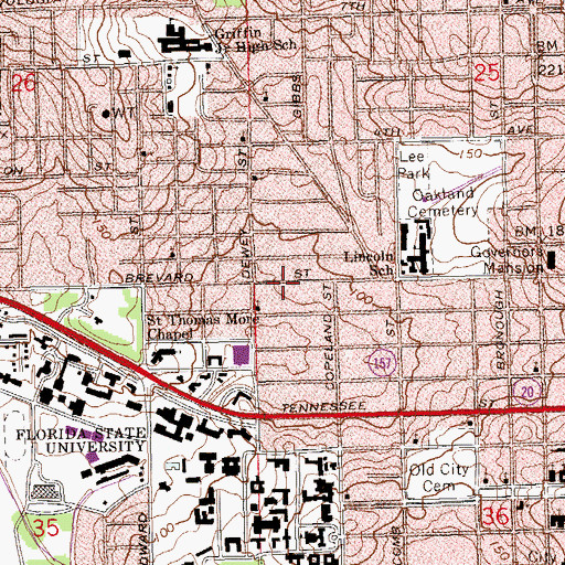 Topographic Map of Jerusalem Missionary Baptist Church, FL