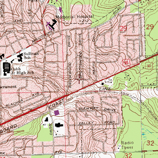Topographic Map of Immanuel Baptist Church, FL