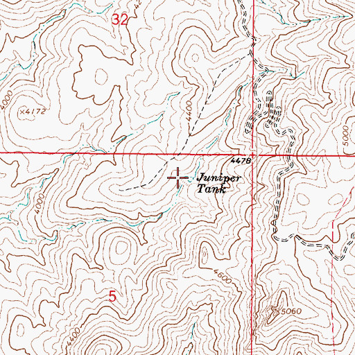 Topographic Map of Juniper Tank, AZ