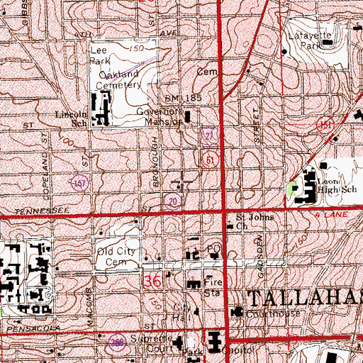 Topographic Map of Henry L Porter Evangelistic Association, FL