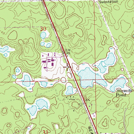 Topographic Map of Haywood Cates Baptist Church, FL