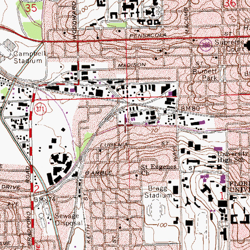 Topographic Map of Greater Fountain Chapel African Methodist Episcopal Church, FL