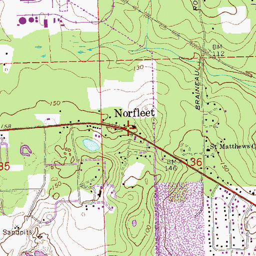 Topographic Map of Fort Braden Pentecostal Holiness Church, FL