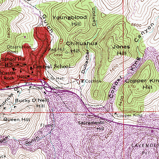Topographic Map of Cochise, AZ