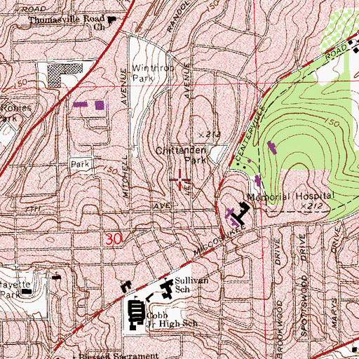 Topographic Map of First Church of the Open Bible, FL