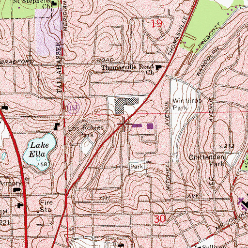 Topographic Map of First Assembly of God Church, FL