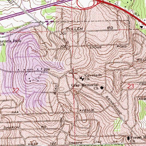 Topographic Map of Covenant Presbyterian Church, FL