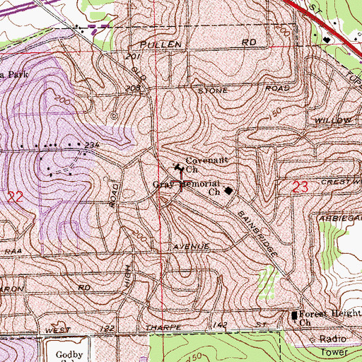 Topographic Map of Gray Memorial United Methodist Church, FL