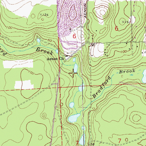 Topographic Map of Aenon Baptist Church, FL