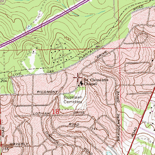 Topographic Map of Advent Episcopal Church, FL