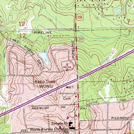 Topographic Map of Trinity United Presbyterian Church, FL